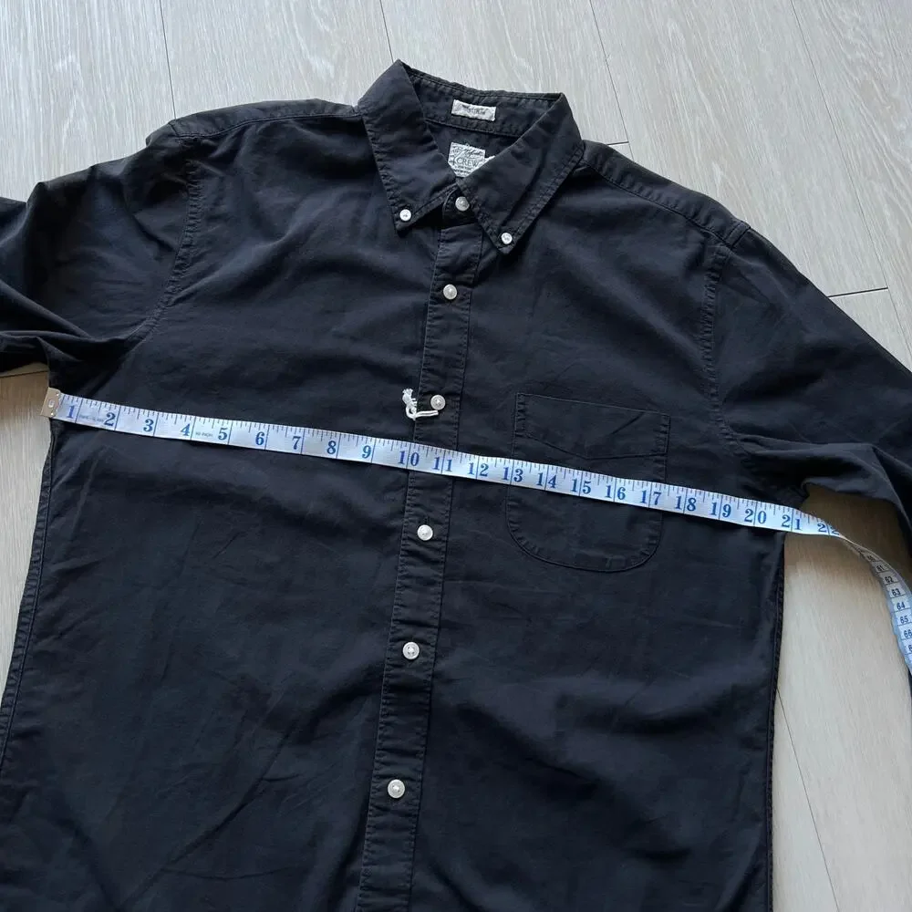 J Crew Garment Dyed Oxford Shirt Mens Slim Medium Black FLAW